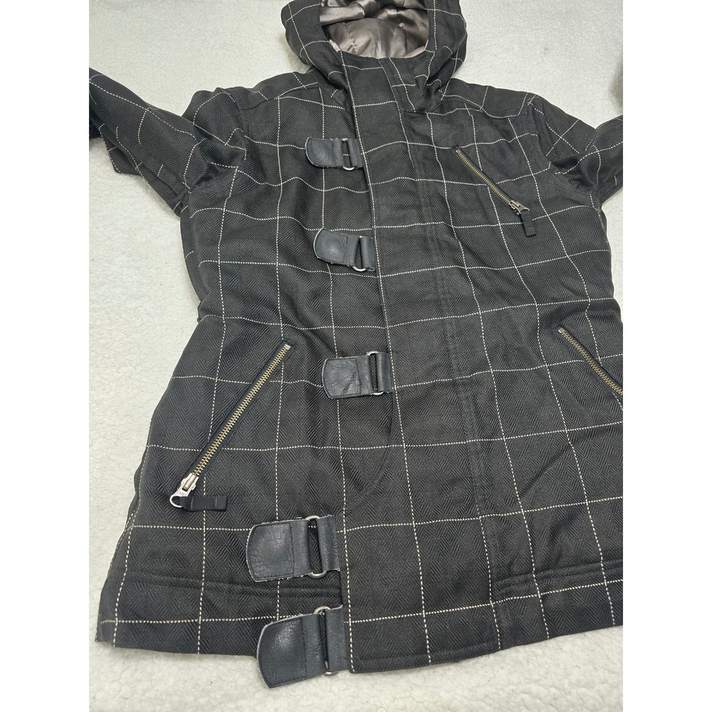 Burton Dream Jacket Black Grid Pattern Hooded Win… - image 8